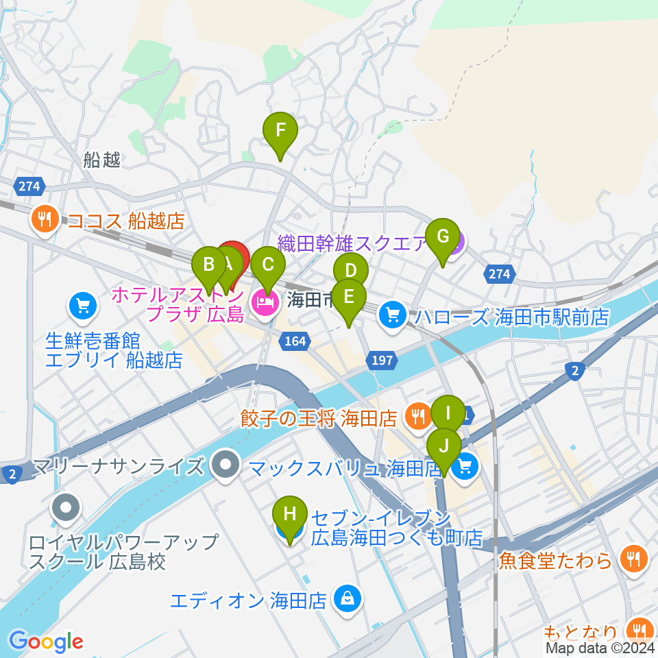 安芸区民文化センター周辺のコンビニエンスストア一覧地図