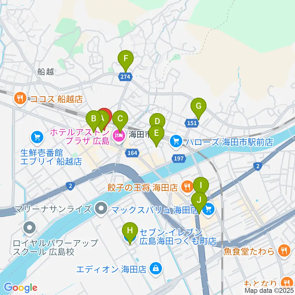 安芸区民文化センター周辺のコンビニエンスストア一覧地図