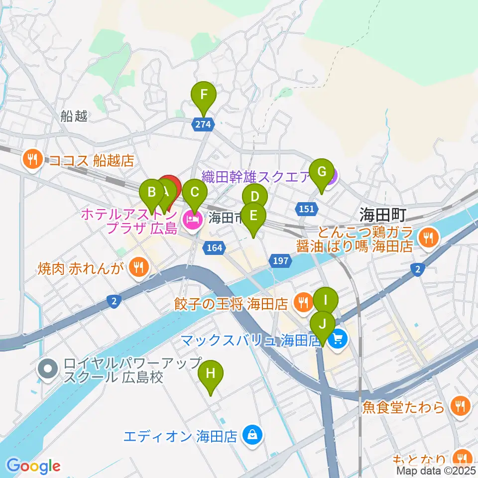 安芸区民文化センター周辺のコンビニエンスストア一覧地図