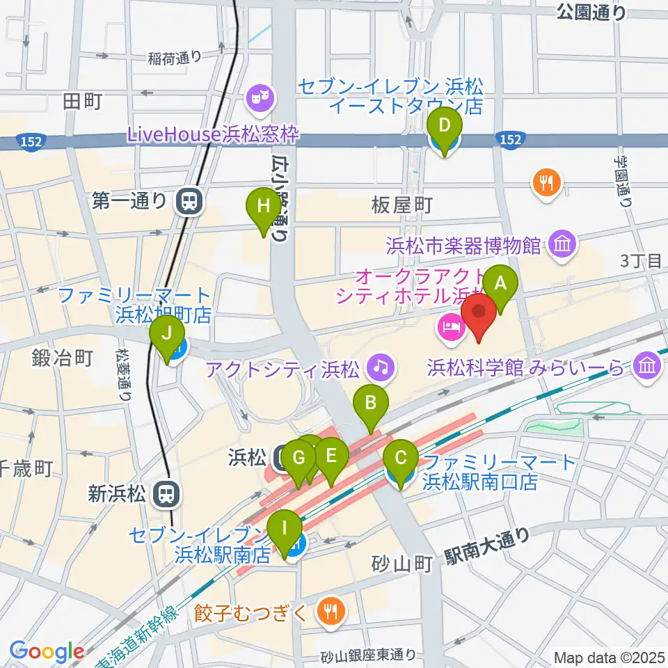NHK文化センター浜松教室周辺のコンビニエンスストア一覧地図