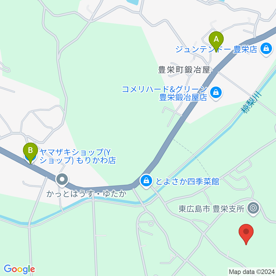 東広島市豊栄生涯学習センター周辺のコンビニエンスストア一覧地図