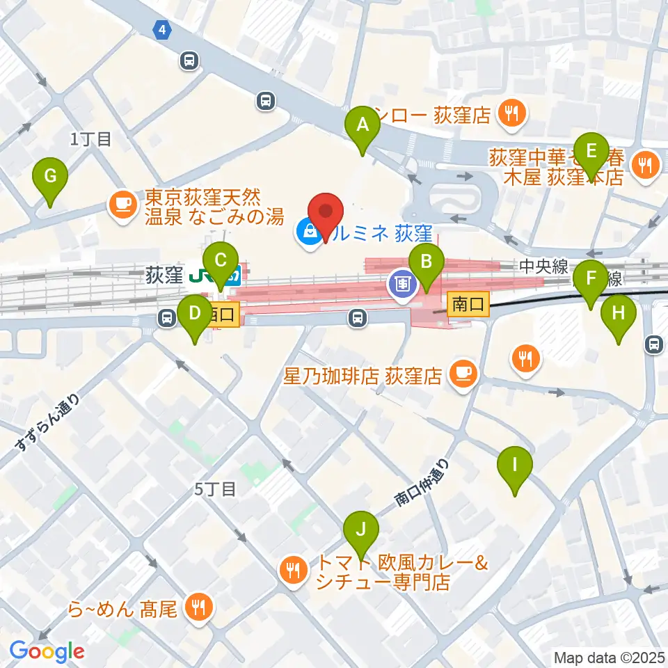 よみうりカルチャー荻窪周辺のコンビニエンスストア一覧地図