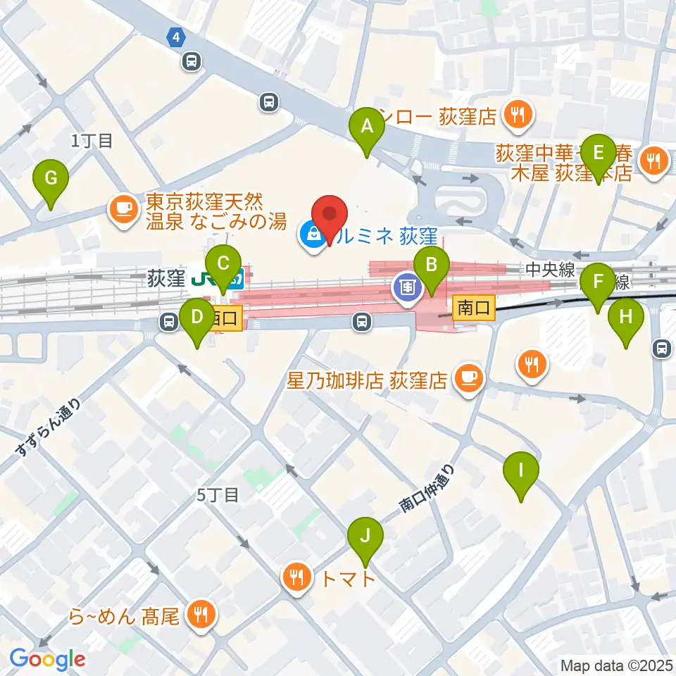 よみうりカルチャー荻窪周辺のコンビニエンスストア一覧地図