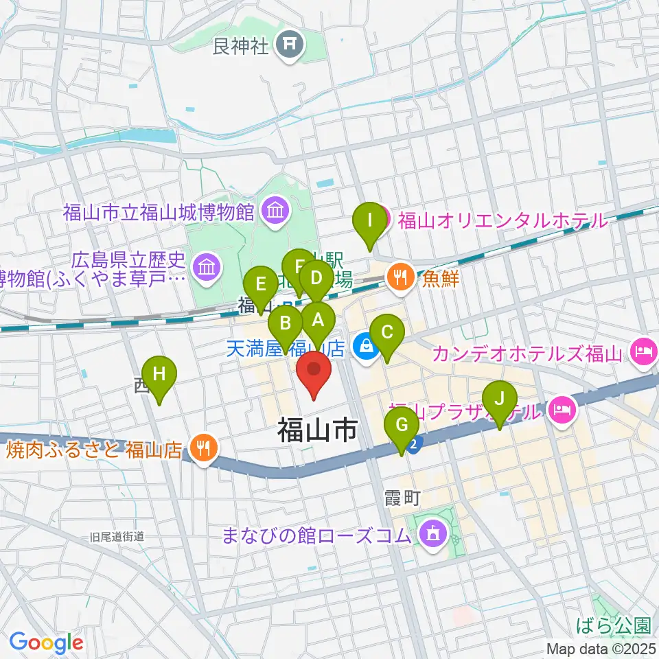 広島県民文化センターふくやま周辺のコンビニエンスストア一覧地図