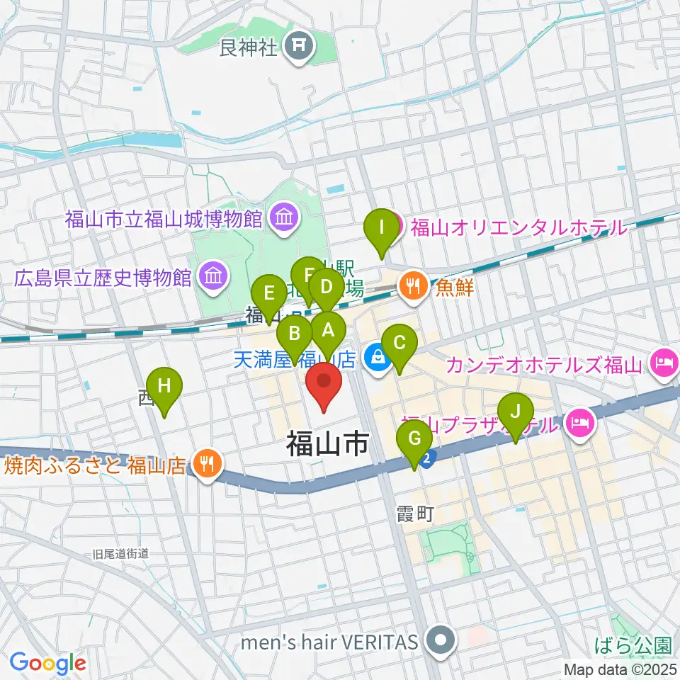 広島県民文化センターふくやま周辺のコンビニエンスストア一覧地図