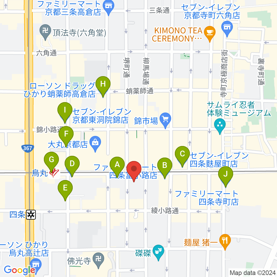 NHK文化センター京都教室周辺のコンビニエンスストア一覧地図