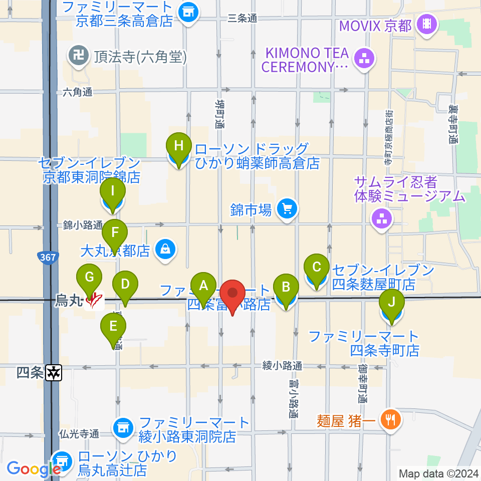 NHK文化センター京都教室周辺のコンビニエンスストア一覧地図