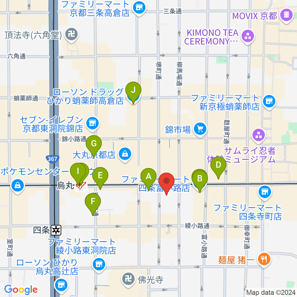 NHK文化センター京都教室周辺のコンビニエンスストア一覧地図