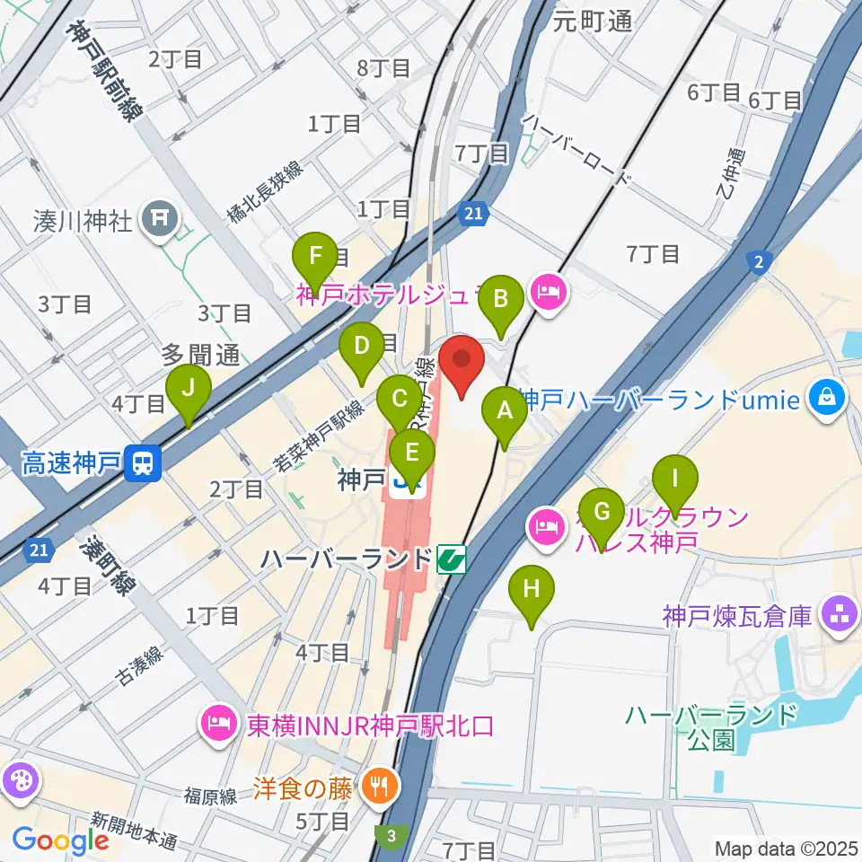 NHK文化センター神戸教室周辺のコンビニエンスストア一覧地図