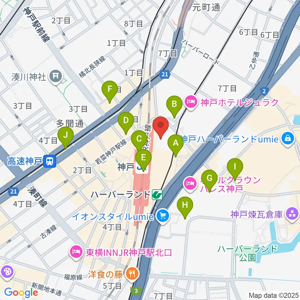 NHK文化センター神戸教室周辺のコンビニエンスストア一覧地図