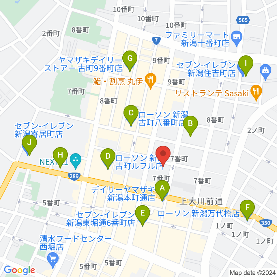 だいしほくえつホール周辺のコンビニエンスストア一覧地図