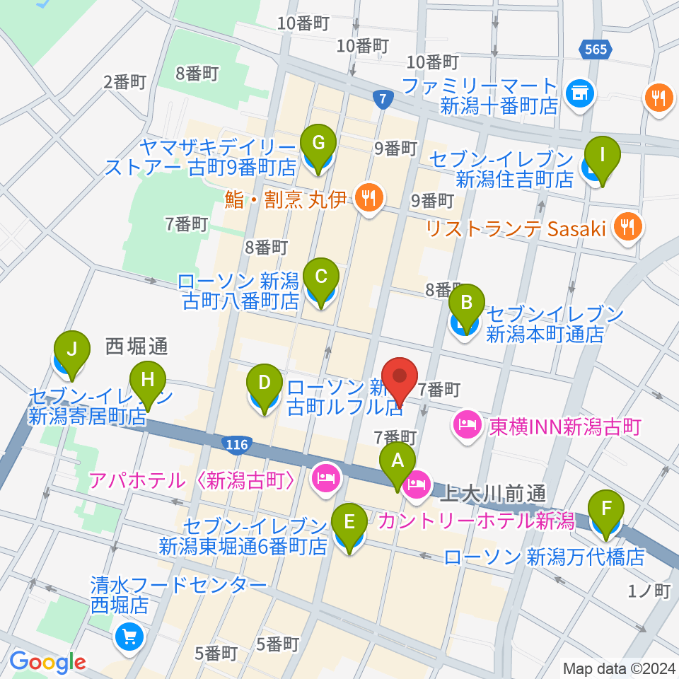 だいしほくえつホール周辺のコンビニエンスストア一覧地図