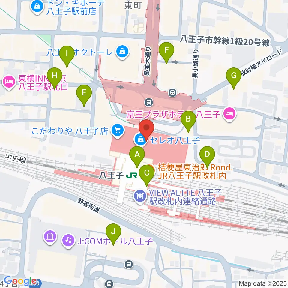 よみうりカルチャー八王子周辺のコンビニエンスストア一覧地図