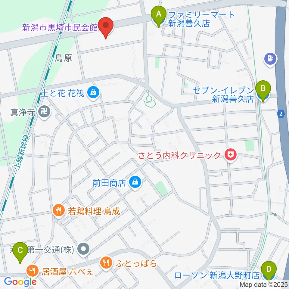 黒埼市民会館周辺のコンビニエンスストア一覧地図