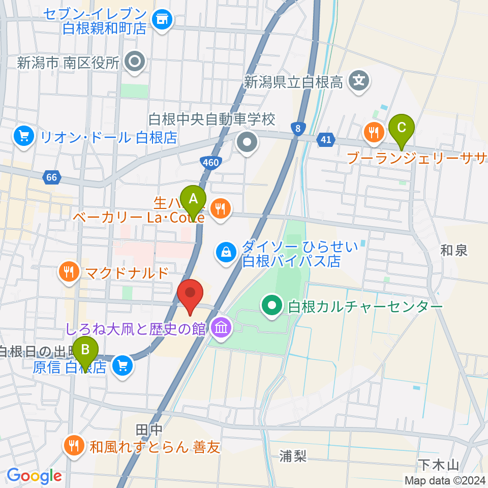 白根学習館 ラスペックホール周辺のコンビニエンスストア一覧地図