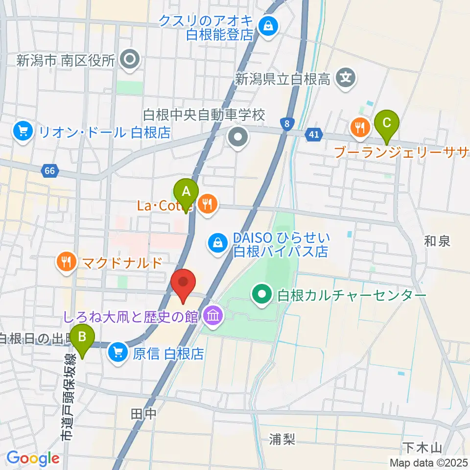 白根学習館 ラスペックホール周辺のコンビニエンスストア一覧地図