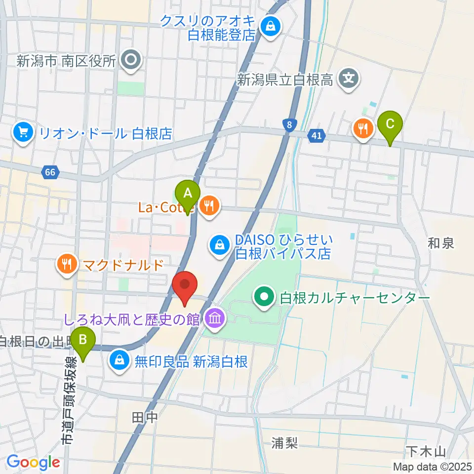 白根学習館 ラスペックホール周辺のコンビニエンスストア一覧地図