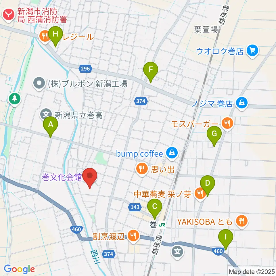 巻文化会館周辺のコンビニエンスストア一覧地図