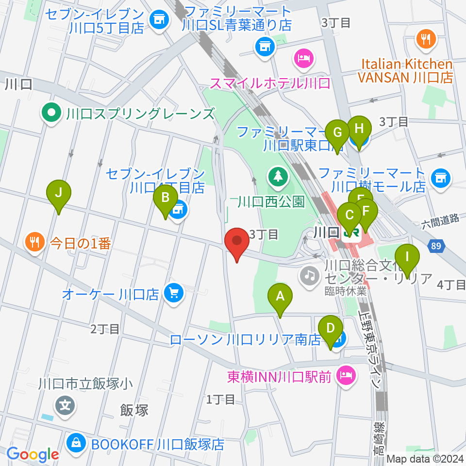 よみうりカルチャー川口周辺のコンビニエンスストア一覧地図