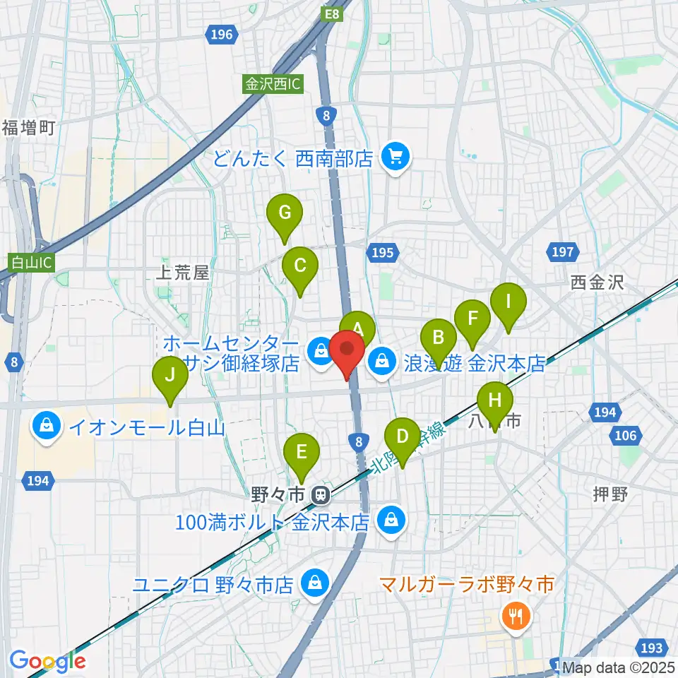 うつのみやミューズイン周辺のコンビニエンスストア一覧地図