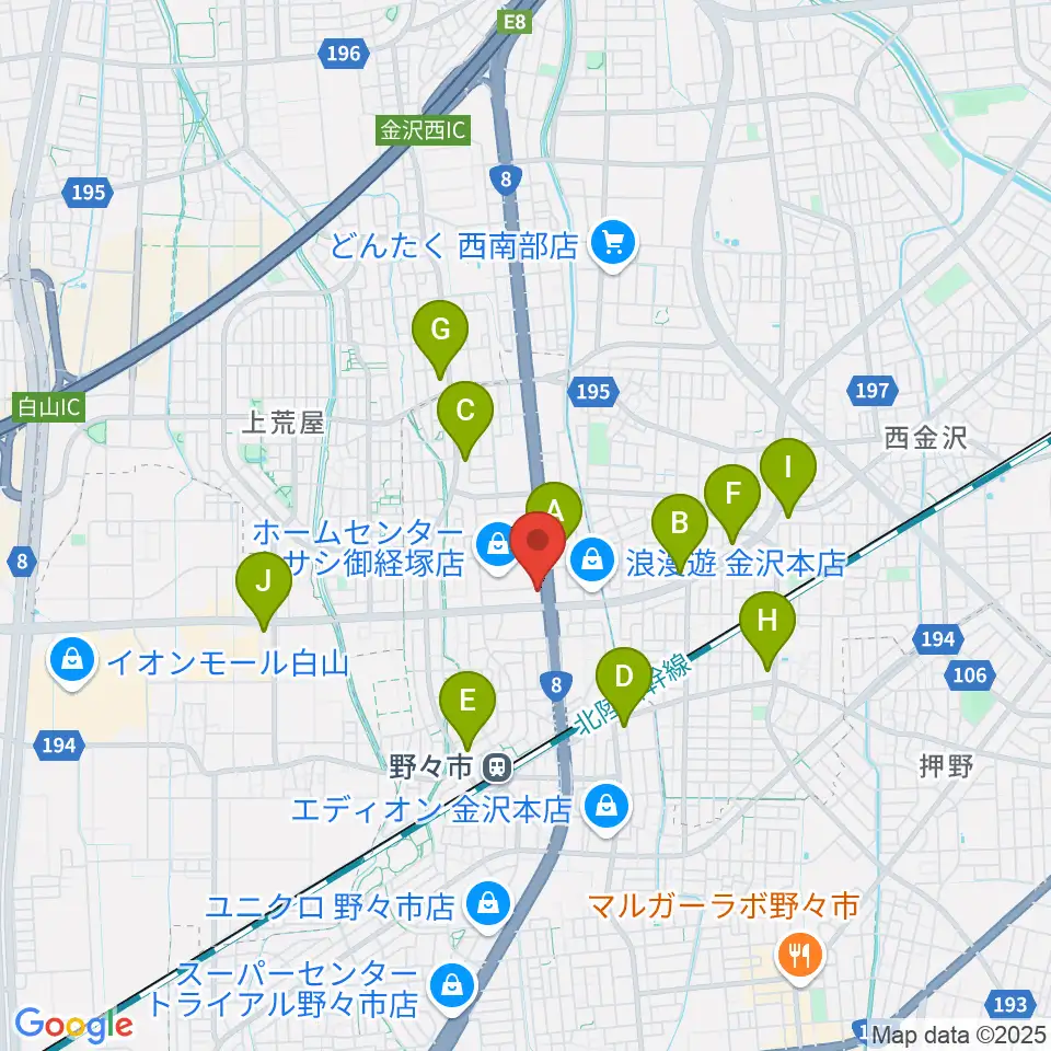 うつのみやミューズイン周辺のコンビニエンスストア一覧地図