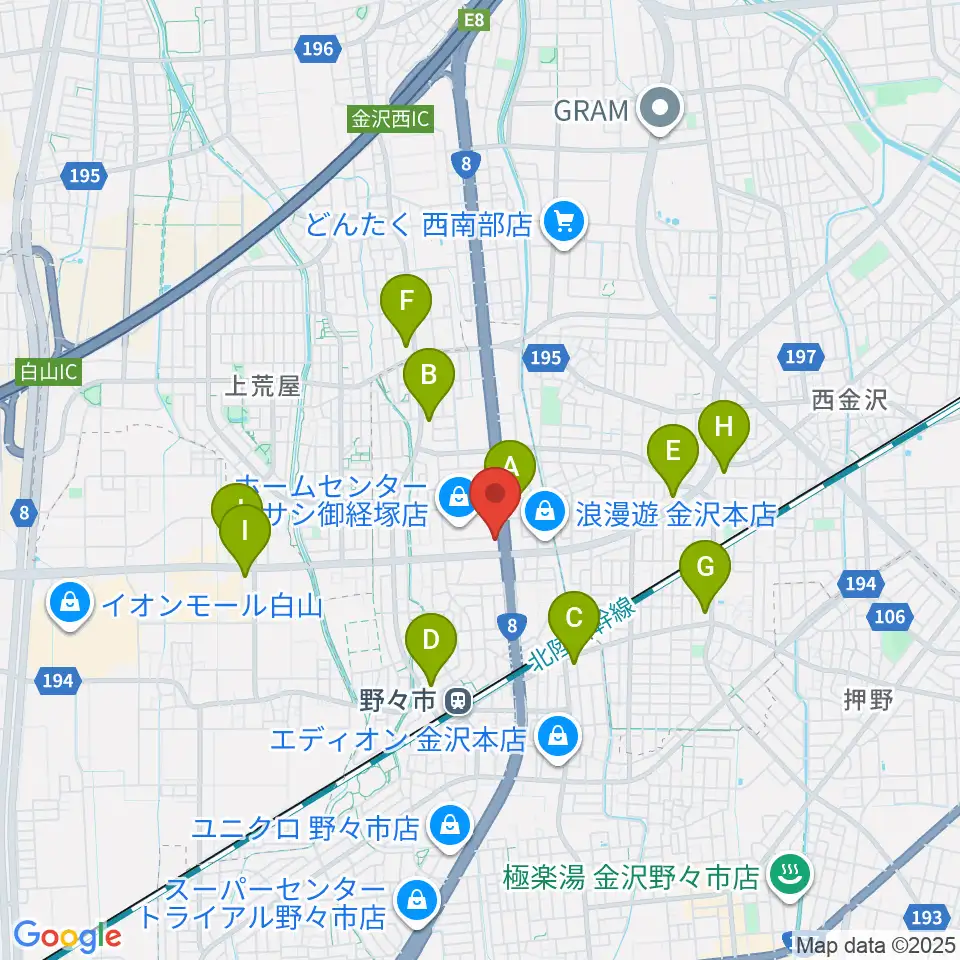 うつのみやミューズイン周辺のコンビニエンスストア一覧地図