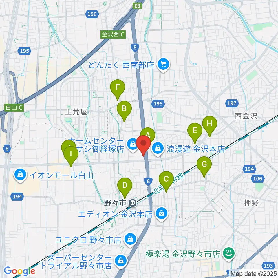 うつのみやミューズイン周辺のコンビニエンスストア一覧地図