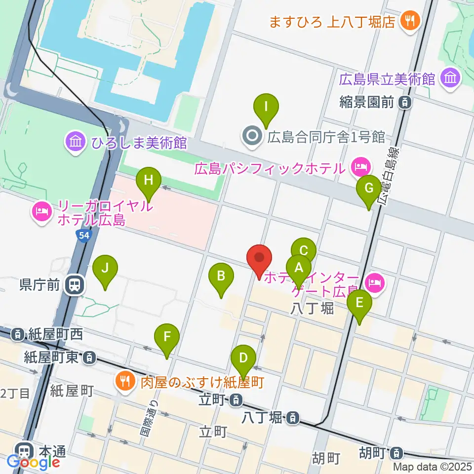 広島YMCA国際文化ホール周辺のコンビニエンスストア一覧地図