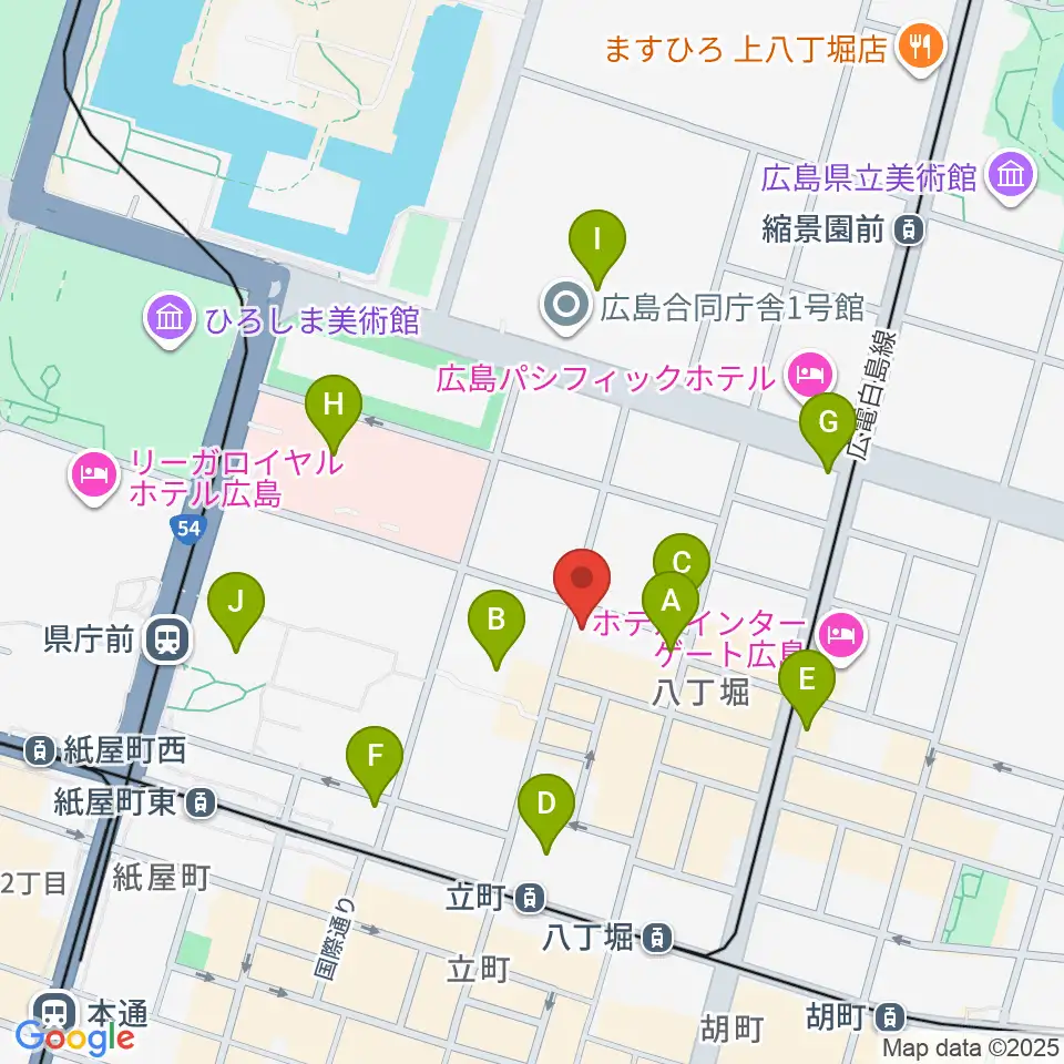 広島YMCA国際文化ホール周辺のコンビニエンスストア一覧地図