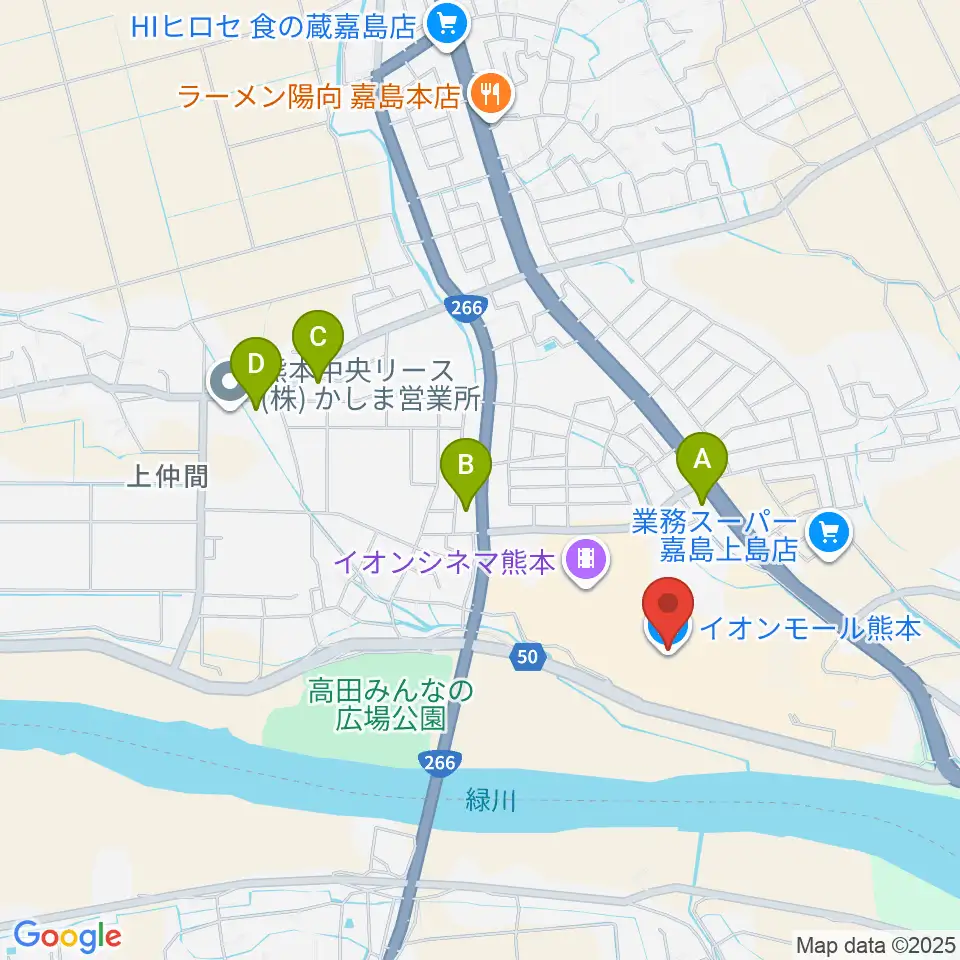 JEUGIAカルチャーセンター イオンモール熊本周辺のコンビニエンスストア一覧地図