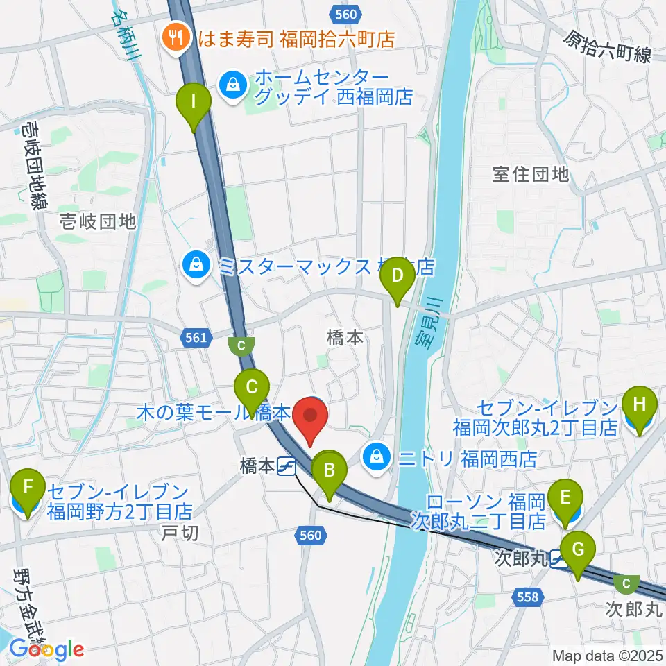 JEUGIAカルチャーセンター 木の葉モール橋本周辺のコンビニエンスストア一覧地図