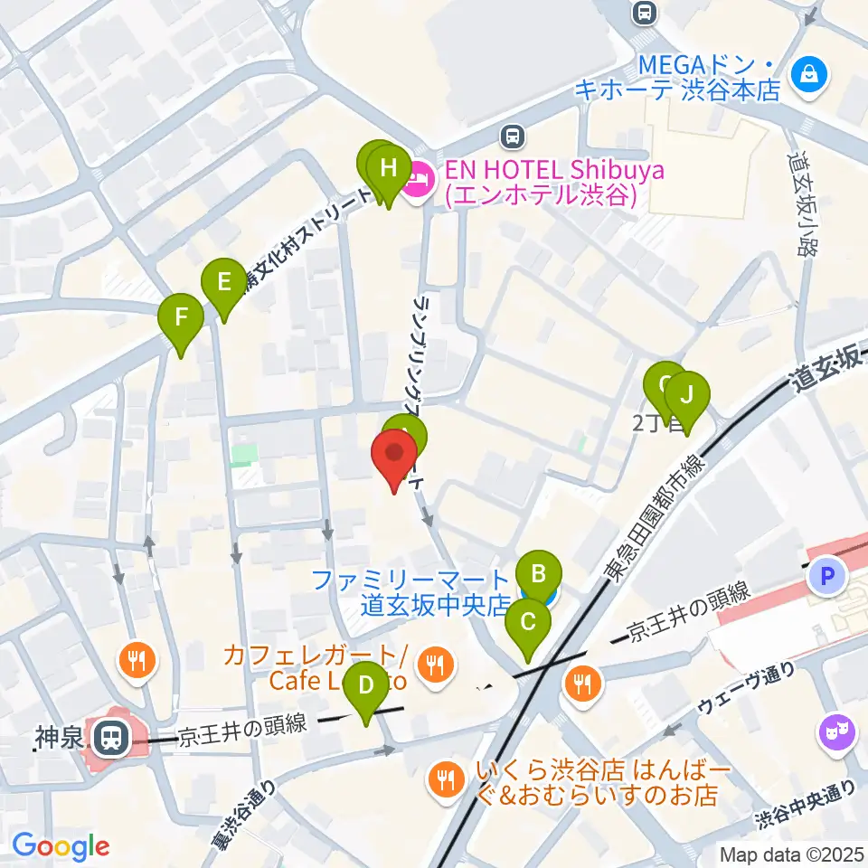 渋谷7th FLOOR周辺のコンビニエンスストア一覧地図