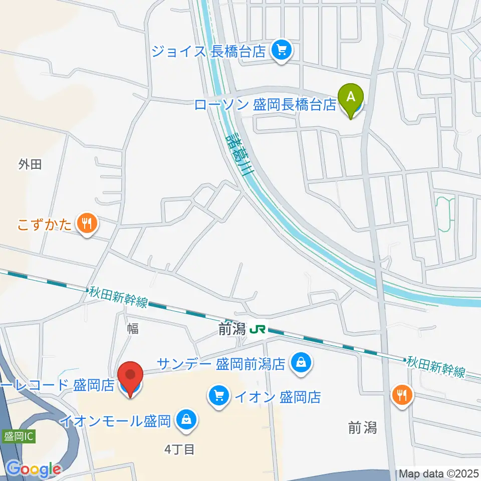 タワーレコード盛岡店周辺のコンビニエンスストア一覧地図