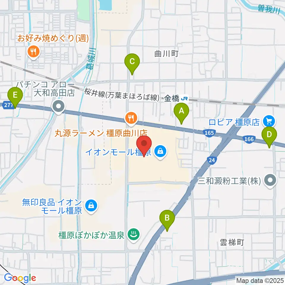 JEUGIAカルチャーセンター イオンモール橿原周辺のコンビニエンスストア一覧地図