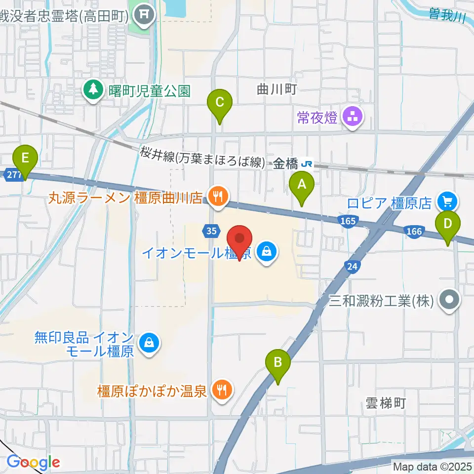 JEUGIAカルチャーセンター イオンモール橿原周辺のコンビニエンスストア一覧地図