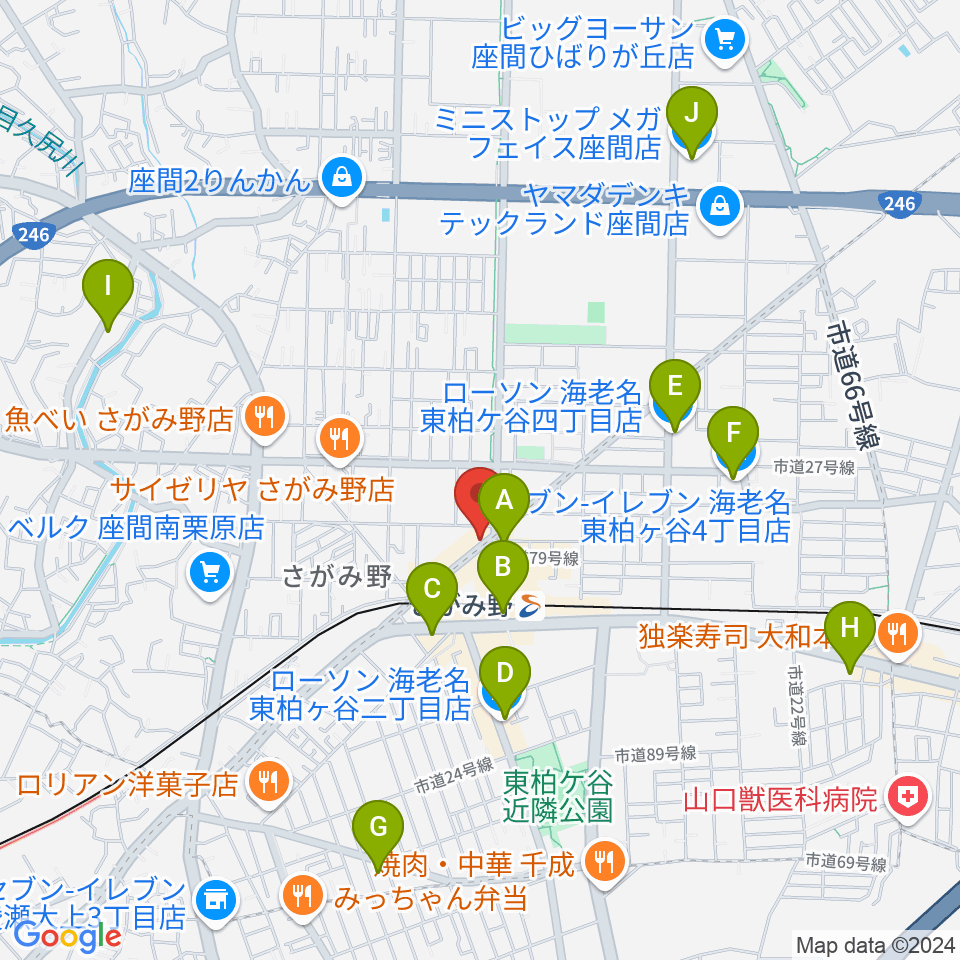 厚木楽器 アミさがみ野周辺のコンビニエンスストア一覧地図