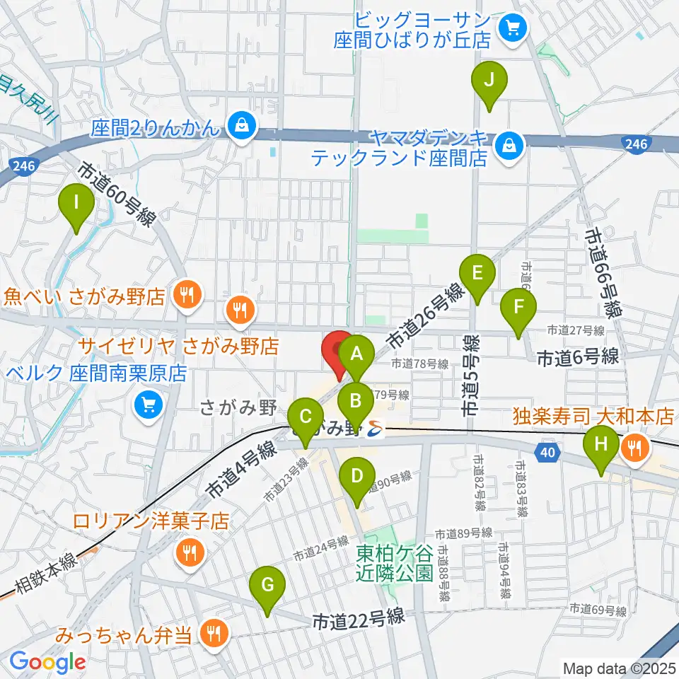 厚木楽器 アミさがみ野周辺のコンビニエンスストア一覧地図