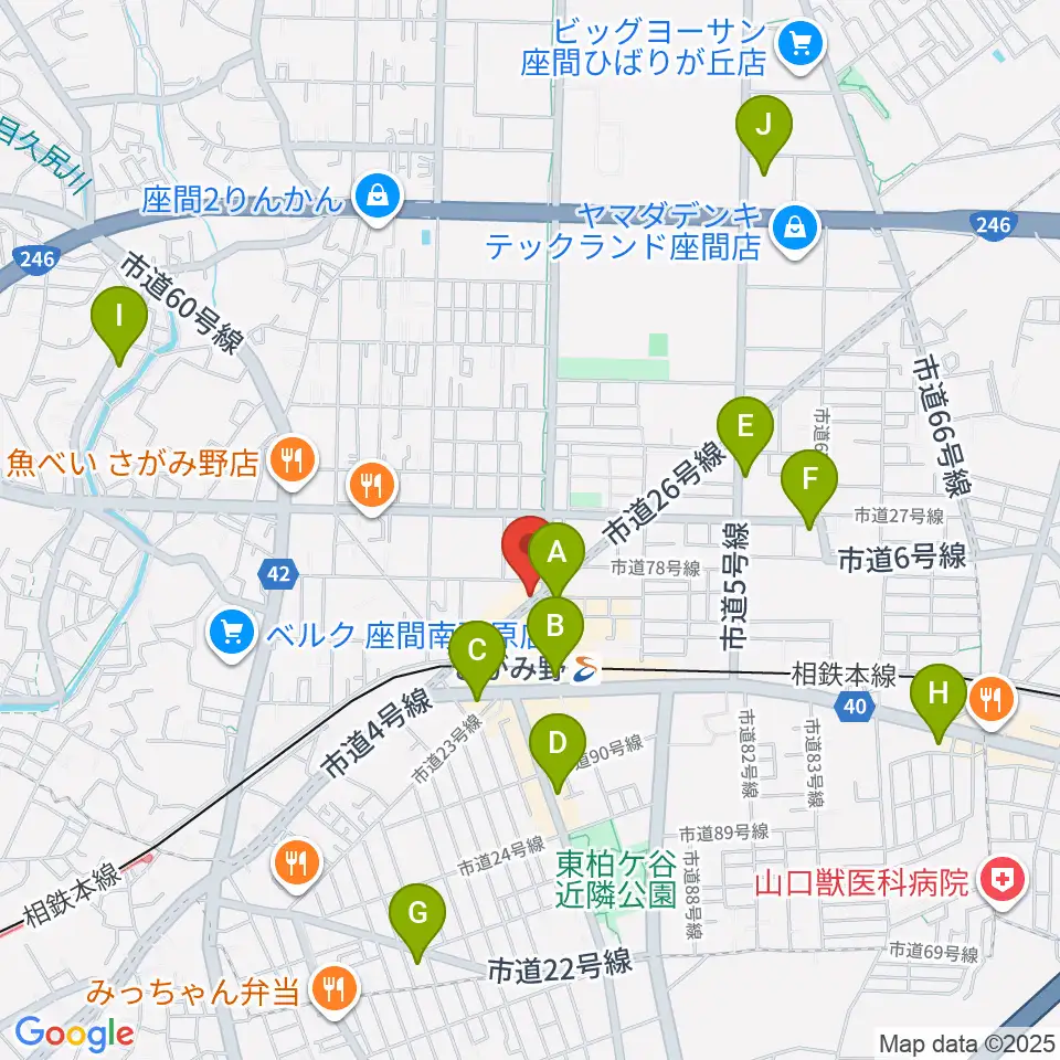 厚木楽器 アミさがみ野周辺のコンビニエンスストア一覧地図
