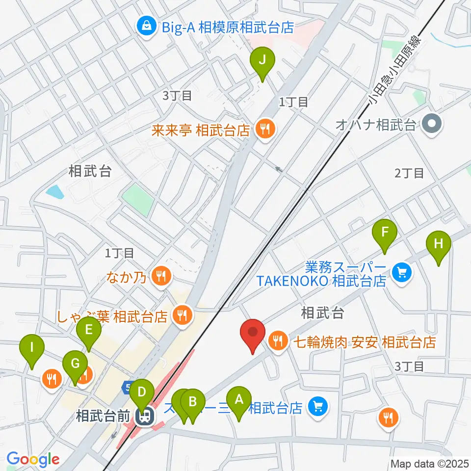 厚木楽器 アミ相武台周辺のコンビニエンスストア一覧地図