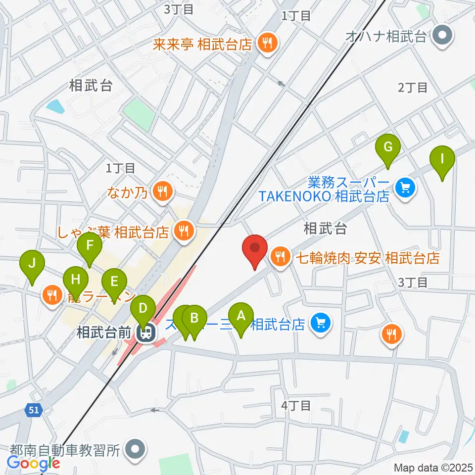 厚木楽器 アミ相武台周辺のコンビニエンスストア一覧地図