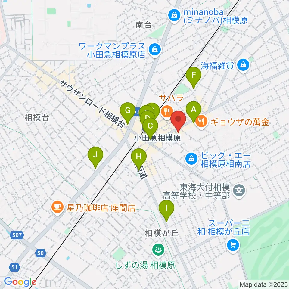 厚木楽器 アミ相南周辺のコンビニエンスストア一覧地図