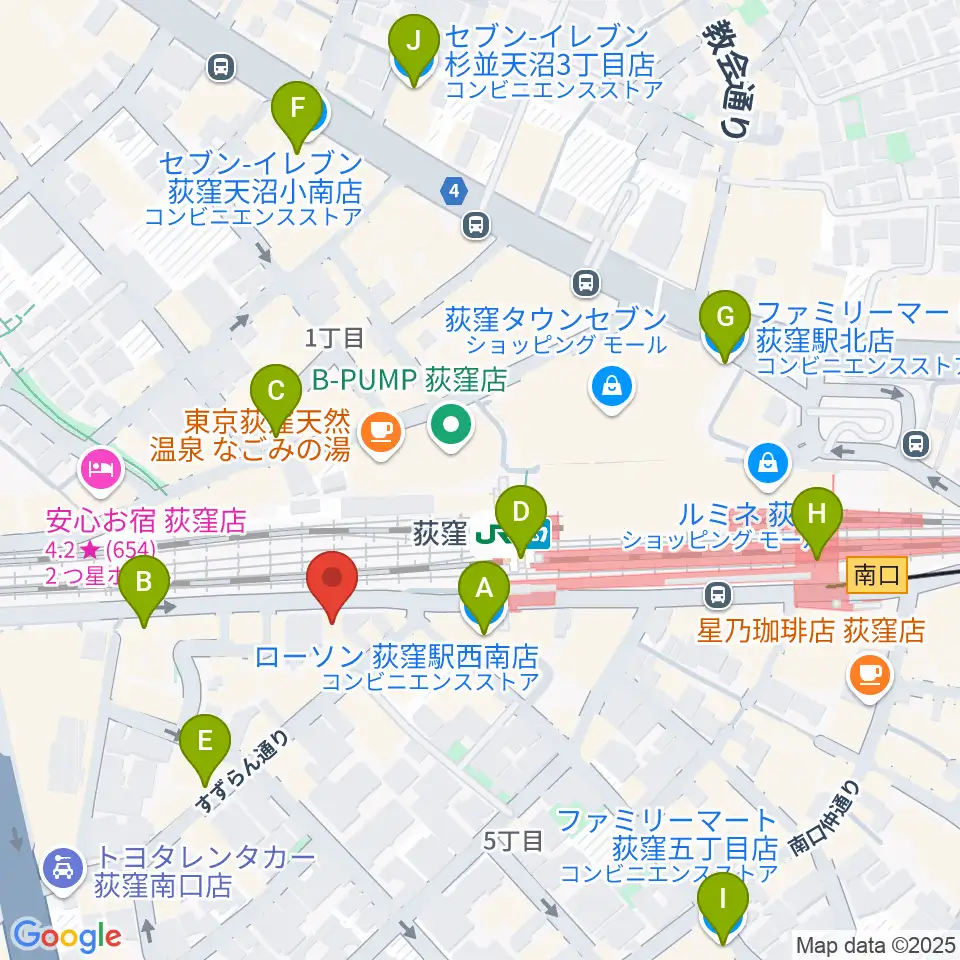 RGSギタースクール周辺のコンビニエンスストア一覧地図