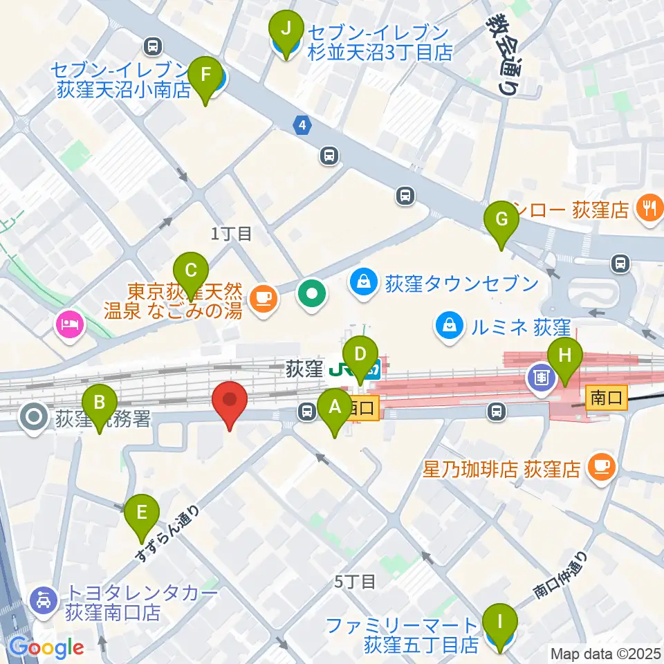 RGSギタースクール周辺のコンビニエンスストア一覧地図