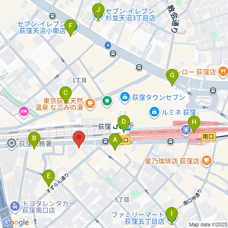 RGSギタースクール周辺のコンビニエンスストア一覧地図