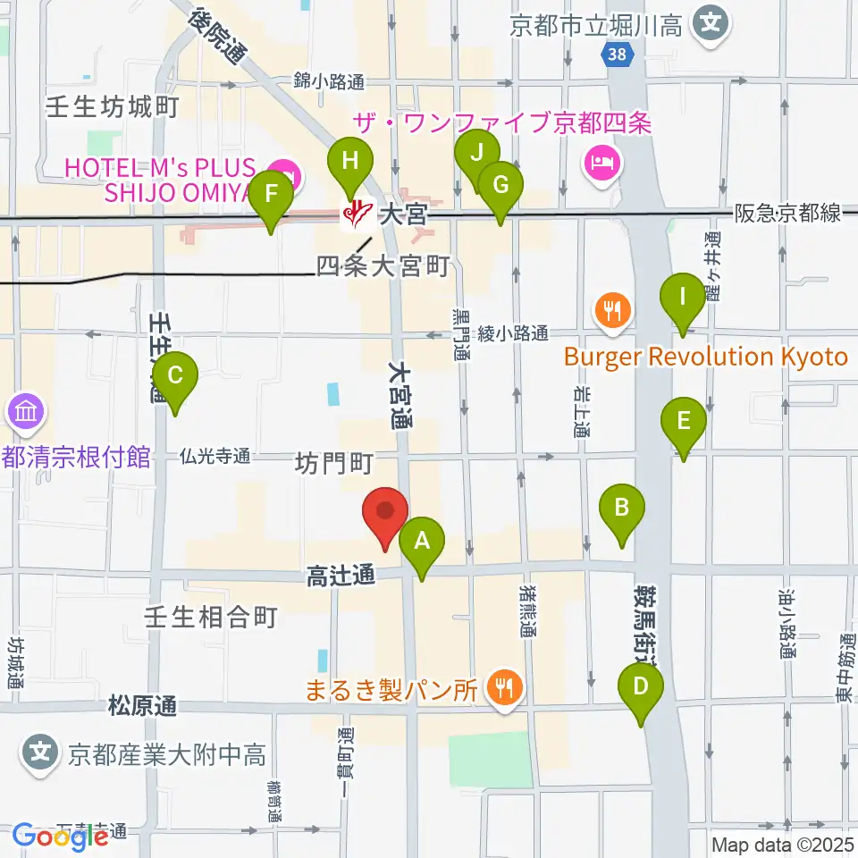 京都 夜想周辺のコンビニエンスストア一覧地図