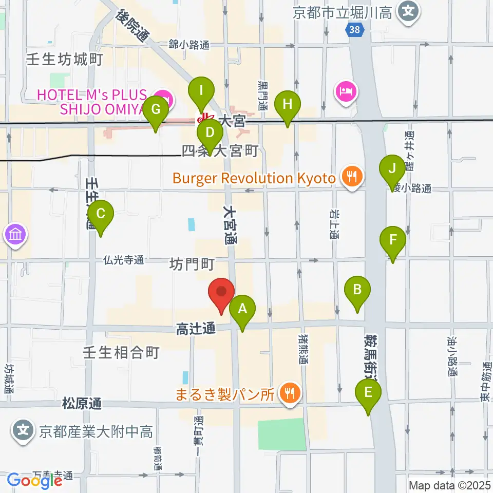 京都 夜想周辺のコンビニエンスストア一覧地図