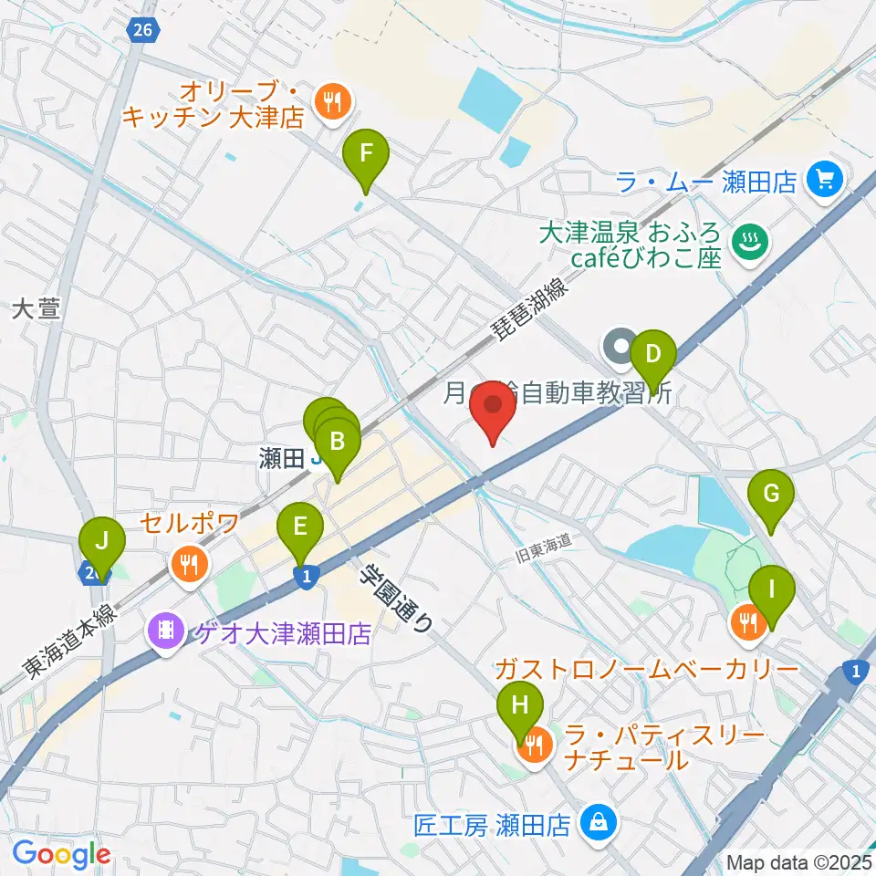 JEUGIAカルチャーセンター アル・プラザ瀬田周辺のコンビニエンスストア一覧地図