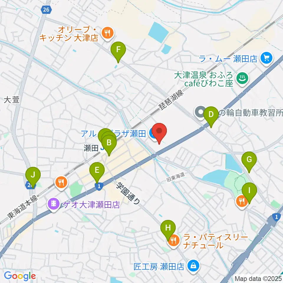 JEUGIAカルチャーセンター アル・プラザ瀬田周辺のコンビニエンスストア一覧地図