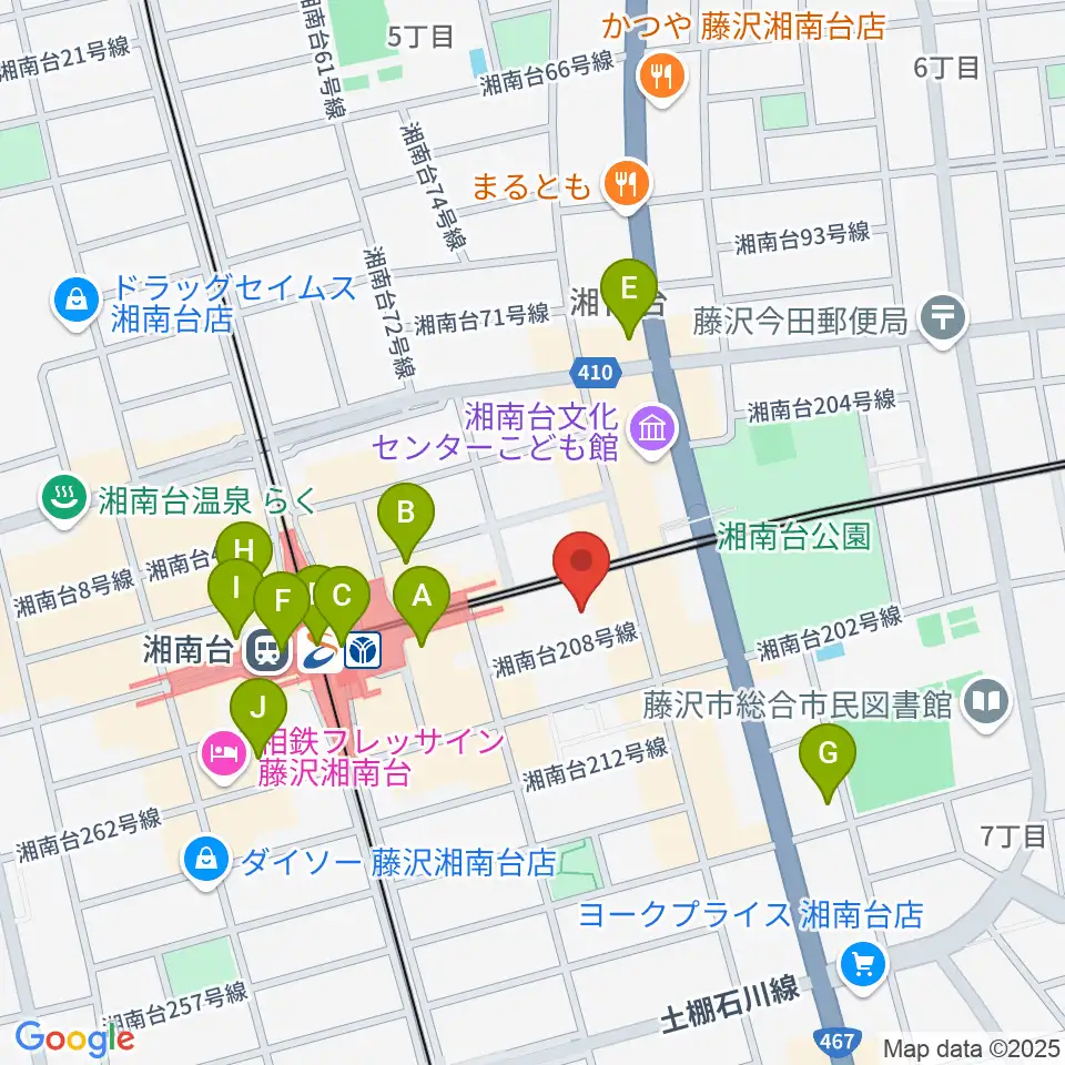厚木楽器 アミ湘南台周辺のコンビニエンスストア一覧地図