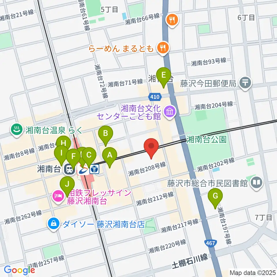厚木楽器 アミ湘南台周辺のコンビニエンスストア一覧地図